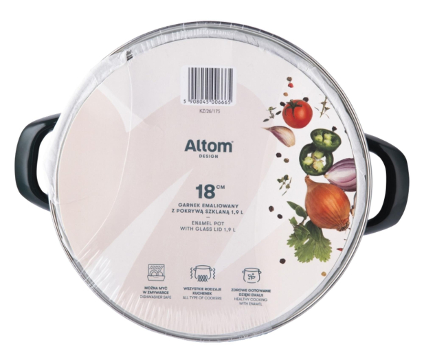 Altom Garnek emaliowany 18 cm 1,9 l pokrywka pinot indukcja - 1611133 - zdjęcie 5